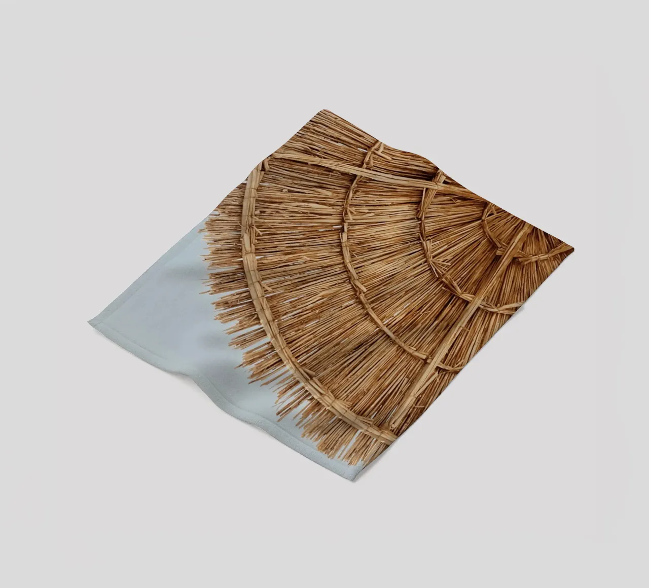 Stroh Regenschirm Textur Coastal Boho Ästhetische Kunst Fleecedecke von dawnthesea