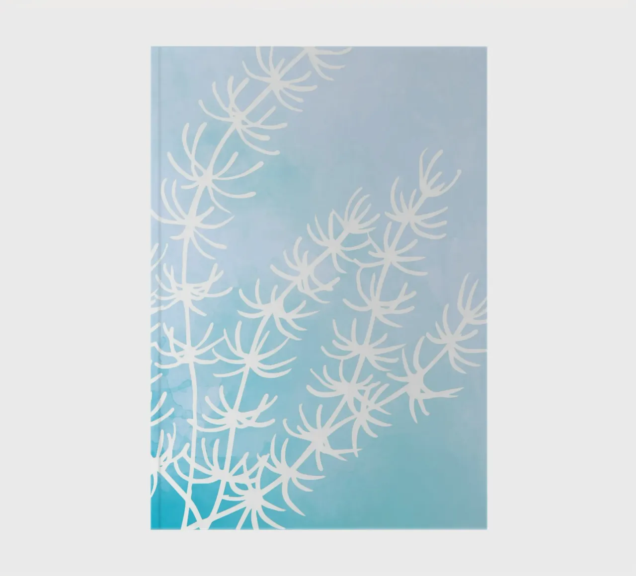 Alghe astratte bianche su acquerello blu diario da dawnthesea