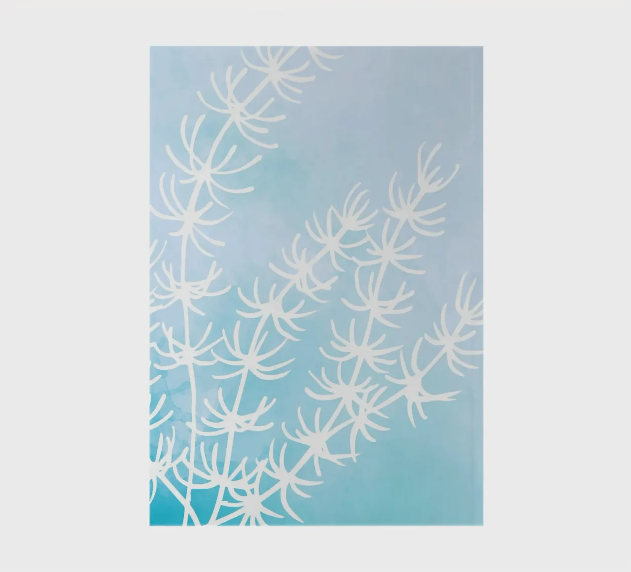 Alghe astratte bianche su acquerello blu diario da dawnthesea