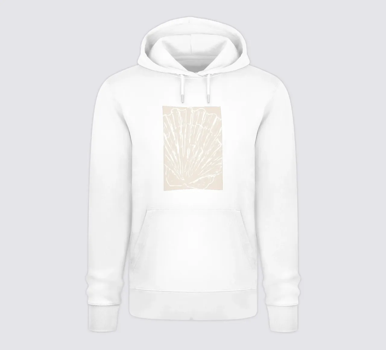 Minimalist Scallop Shell Beige White Coastal Art hoodie by dawnthesea