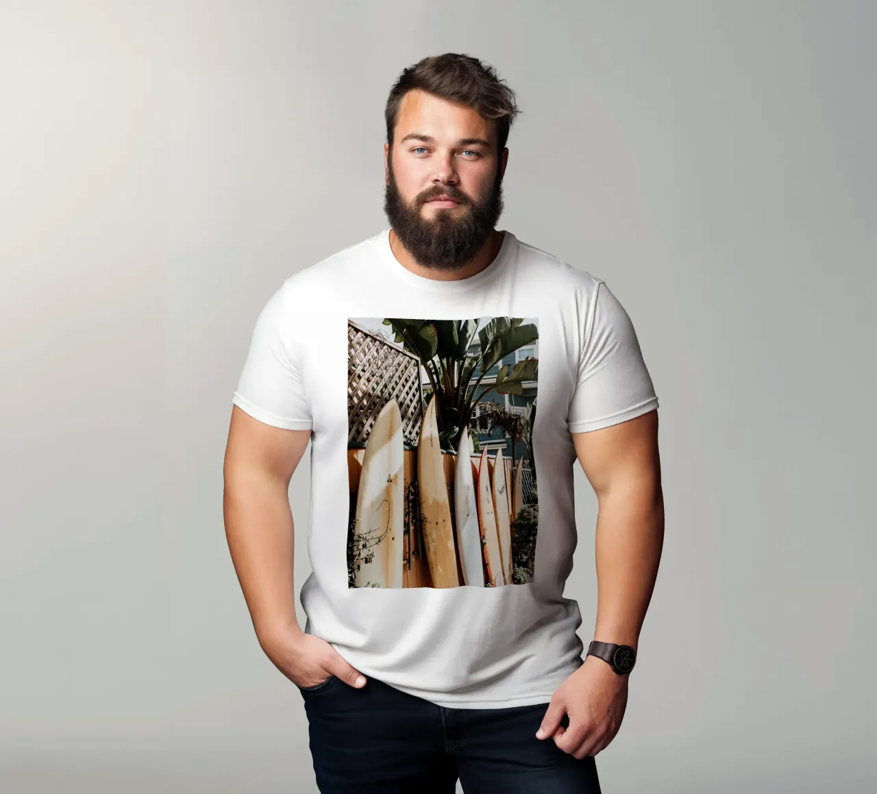 Tavola da surf California Cool Beach House Decor t-shirt da dawnthesea