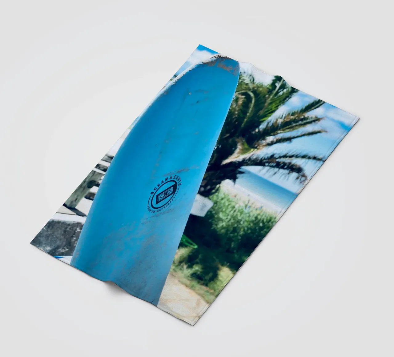 Oceaan & Aarde Surfplank Kuststrand Vibes Kunst fleecedeken van dawnthesea