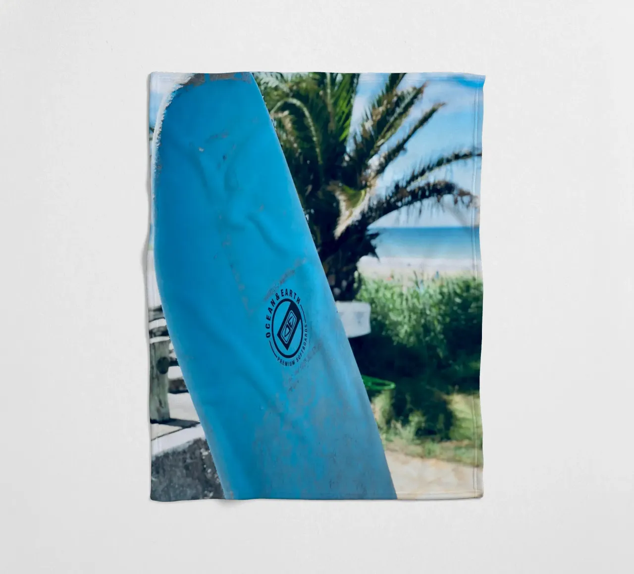 Oceaan & Aarde Surfplank Kuststrand Vibes Kunst fleecedeken van dawnthesea