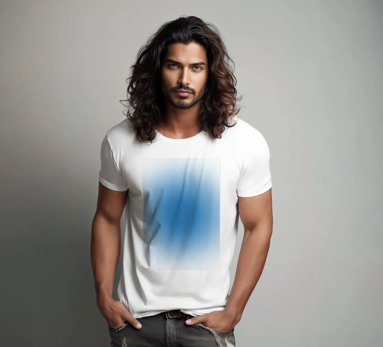 Oceano Blu Aura Gradiente Tranquillo Arte Astratta t-shirt da dawnthesea