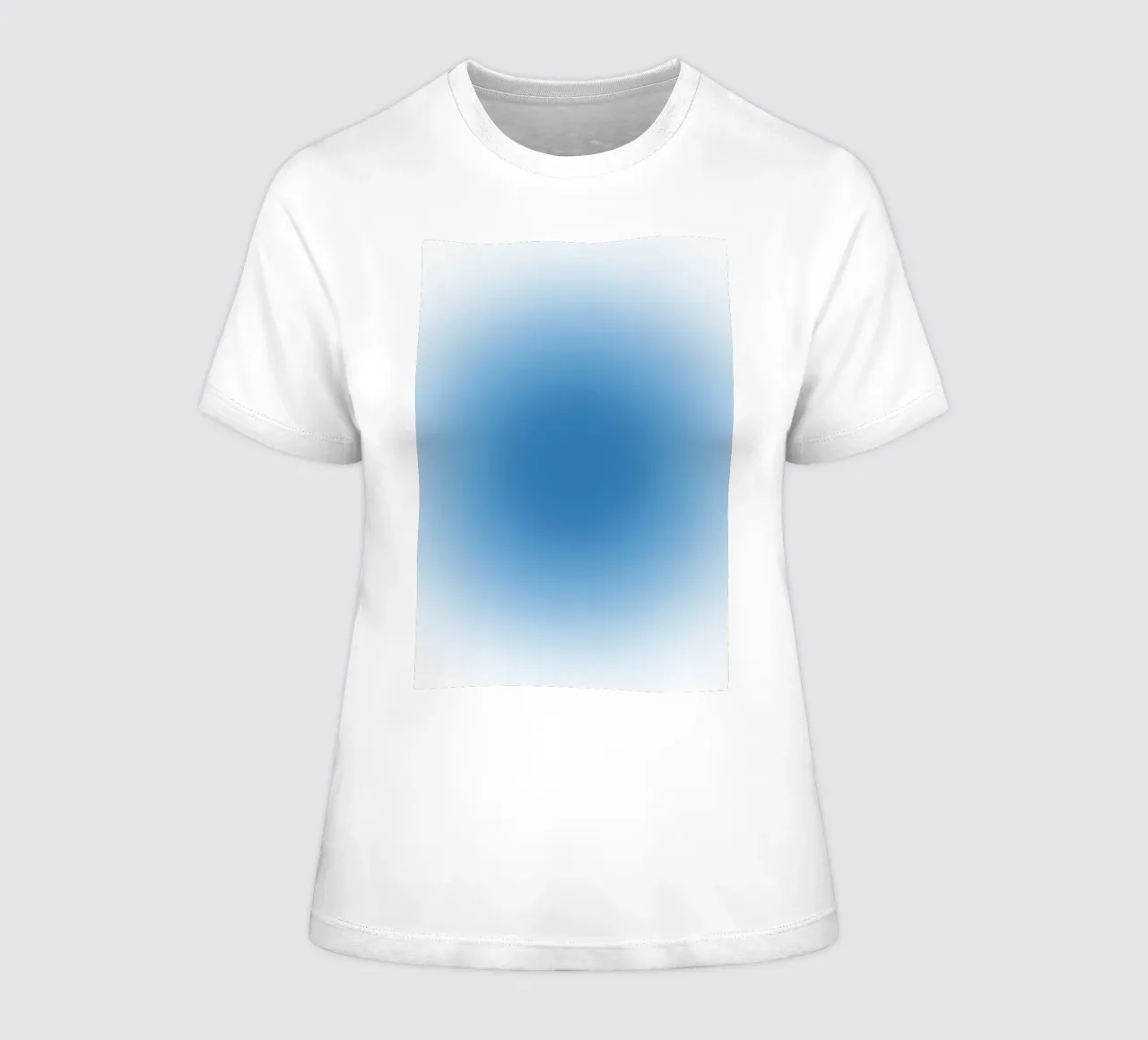 Ocean Blue Aura Gradient Tranquil Abstract Art women's fitted t-shirt by dawnthesea