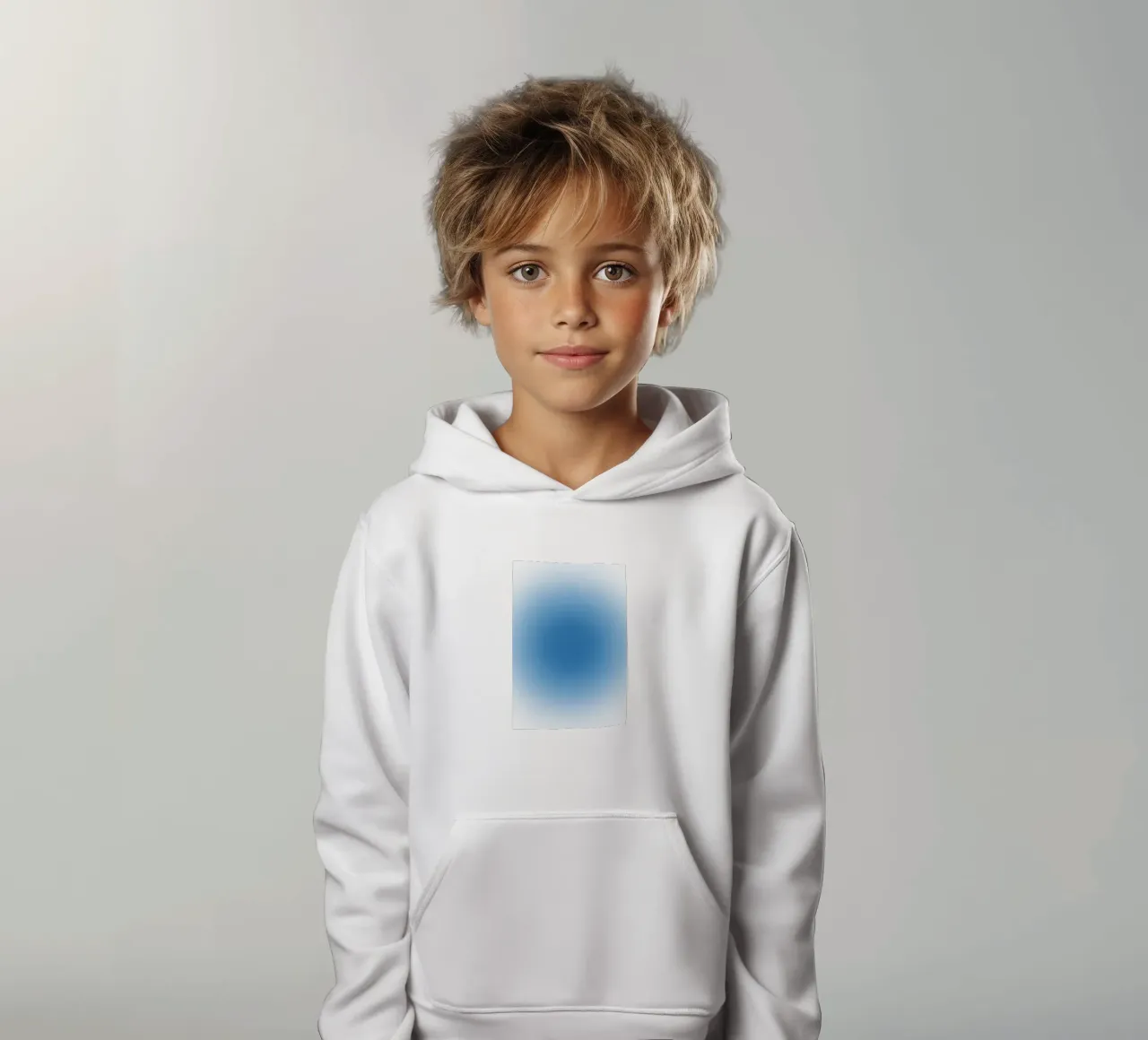 Oceano Blu Aura Gradiente Tranquillo Arte Astratta felpa bambino con cappuccio da dawnthesea