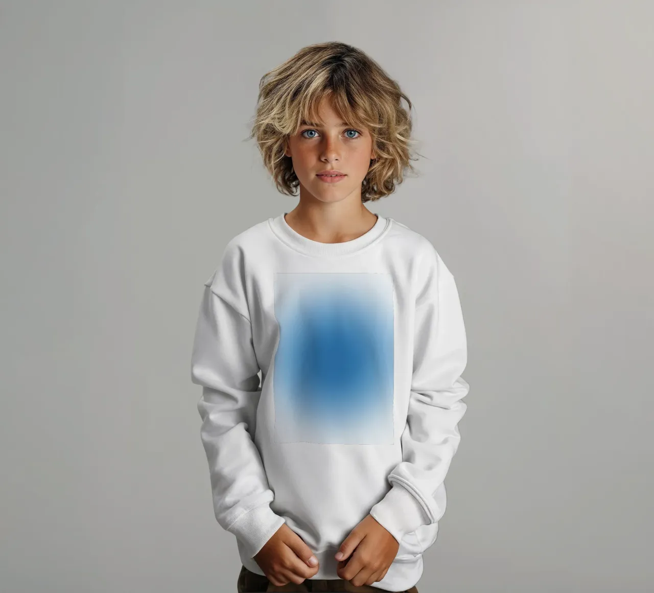 Océano Azul Aura Gradiente Tranquilo Arte Abstracto sudadera para niño de dawnthesea