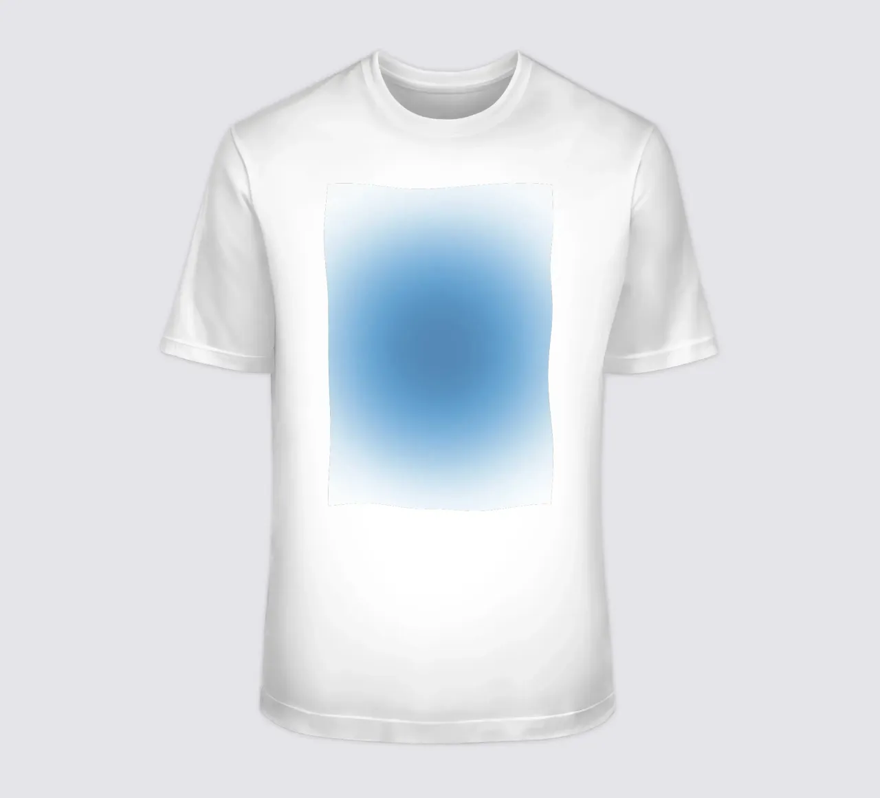 Hemelsblauw Aura verloop sereen abstracte kunst t-shirt van dawnthesea