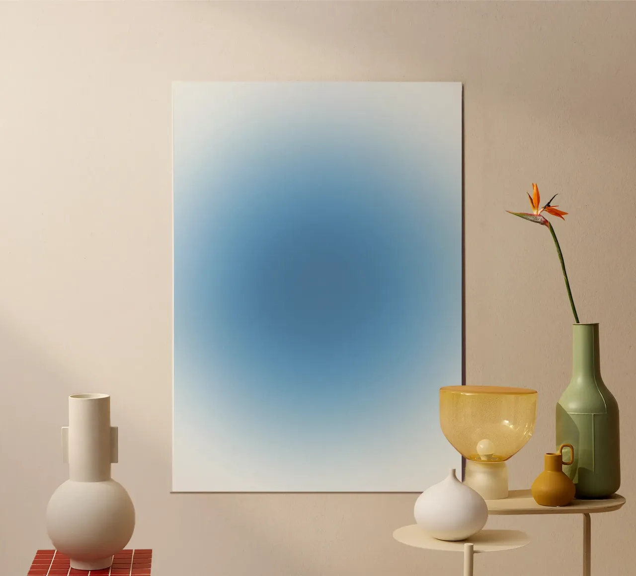 Hemelsblauw Aura verloop sereen abstracte kunst hahnemühle van dawnthesea