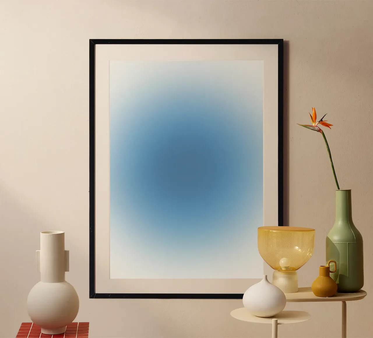 Hemelsblauw Aura verloop sereen abstracte kunst hahnemühle van dawnthesea