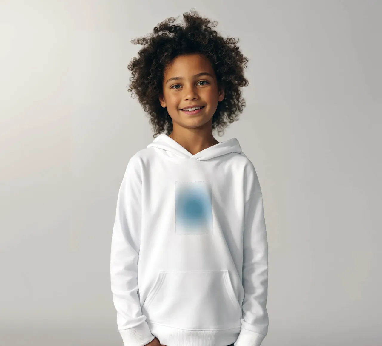 Arte astratta rilassante a gradiente Aura blu profondo felpa bambino con cappuccio da dawnthesea