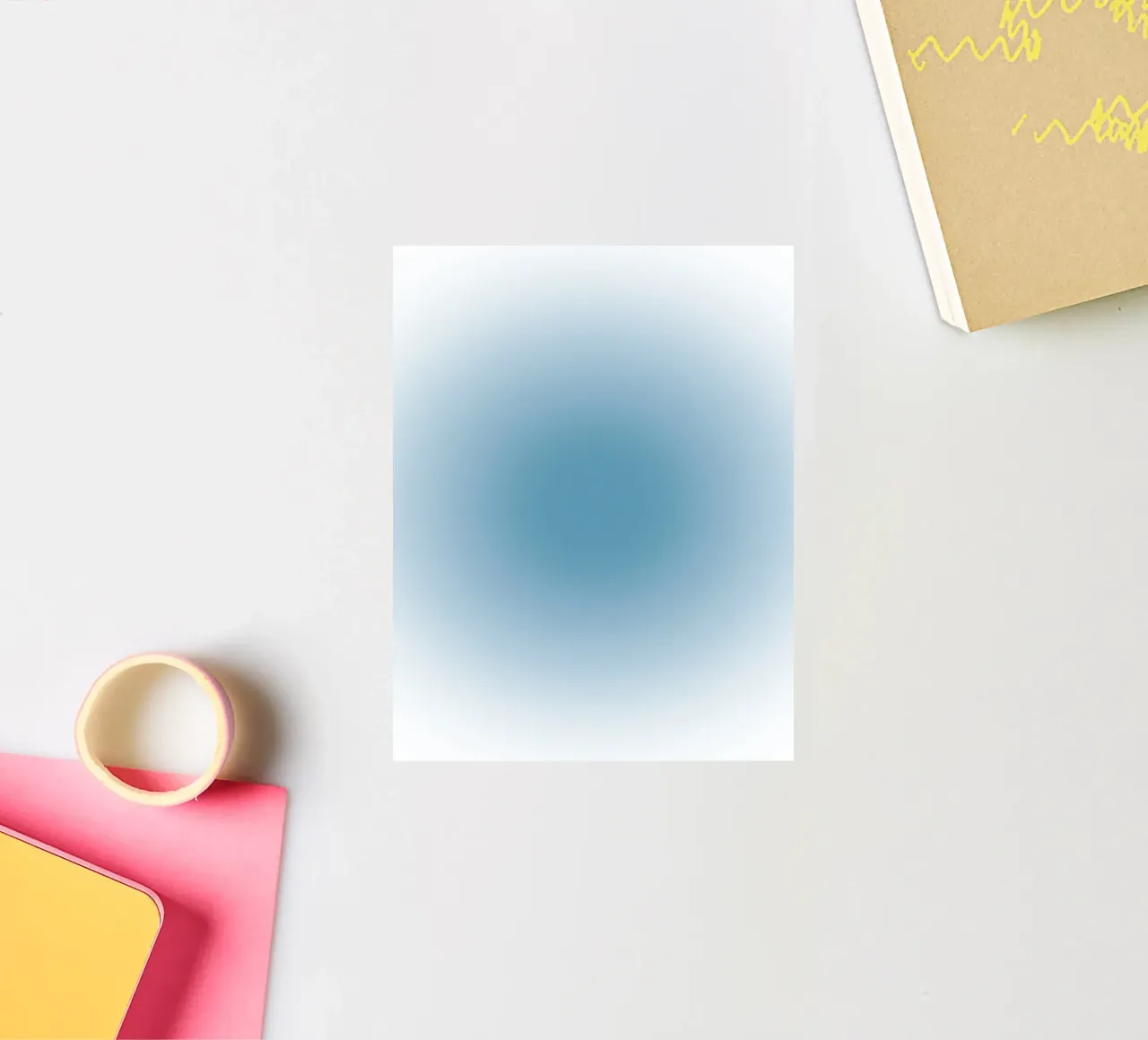 Bleu profond Aura Gradient Apaisant Art abstrait autocollant de dawnthesea