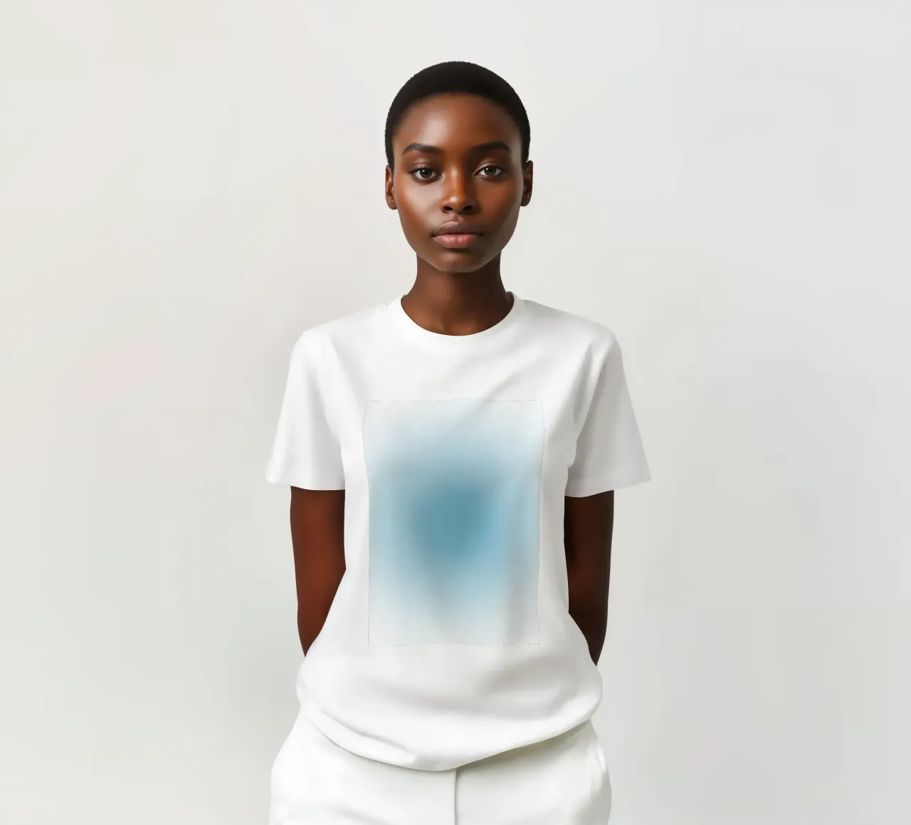 Soft Teal Aura Gradient Calming Abstract Art t-shirt by dawnthesea