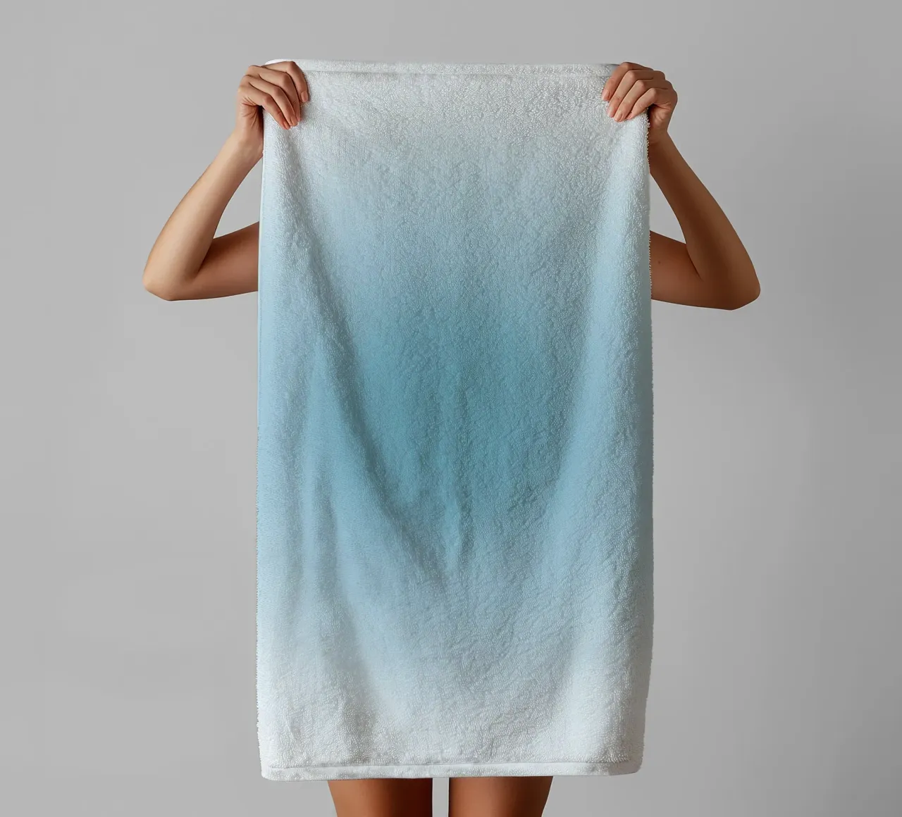 Soft Teal Aura Gradient Calming Abstract Art towel by dawnthesea