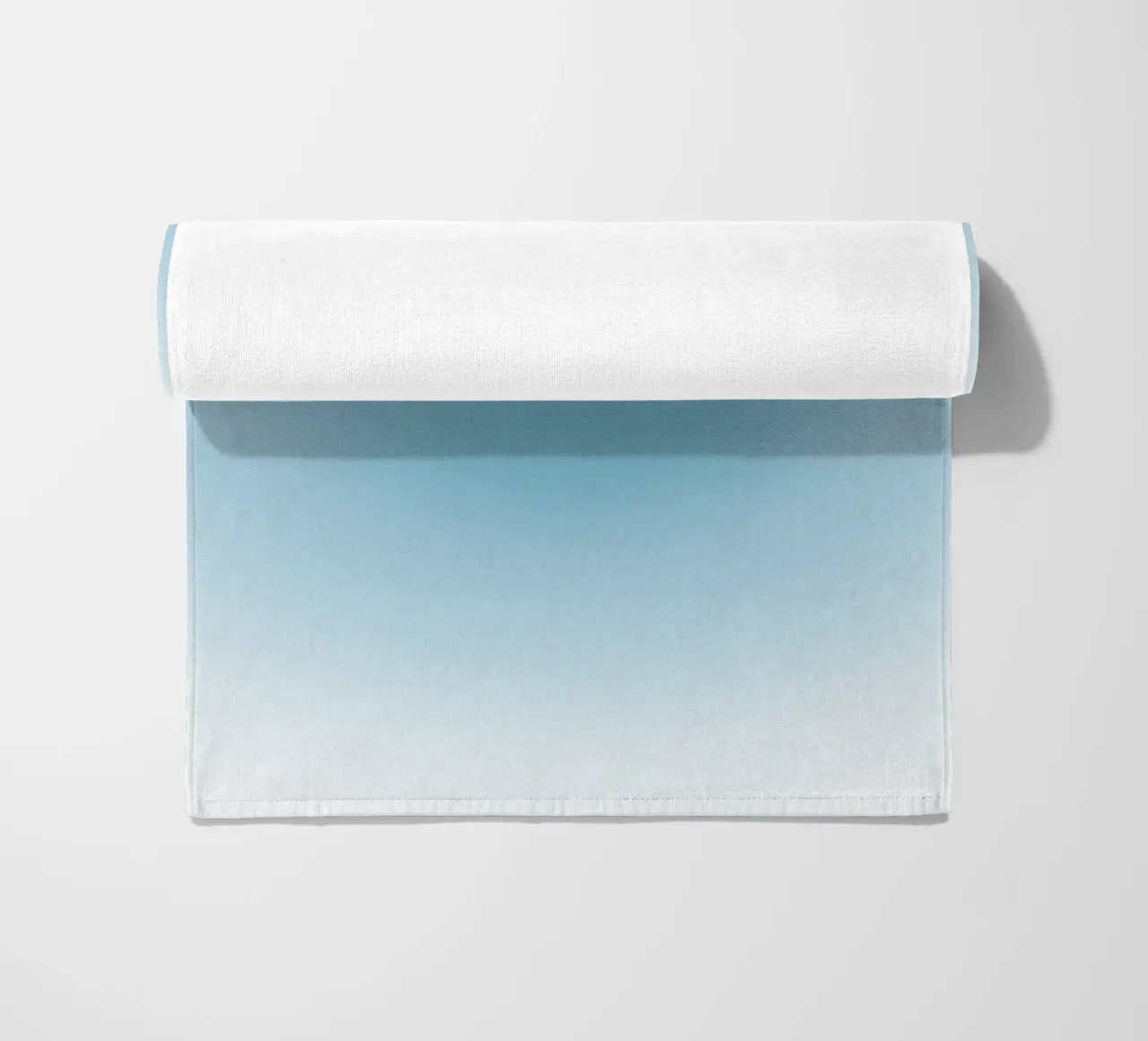 Soft Teal Aura Gradient Calming Abstract Art beach towel by dawnthesea
