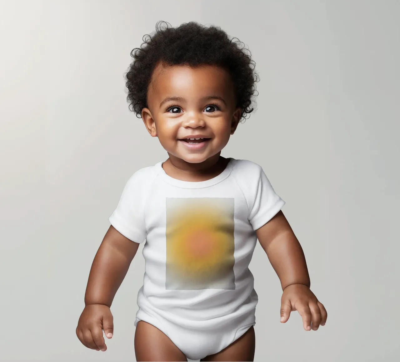 Soft Peach Aura Gradient Warm Abstract Art (Art abstrait) body bébé de dawnthesea
