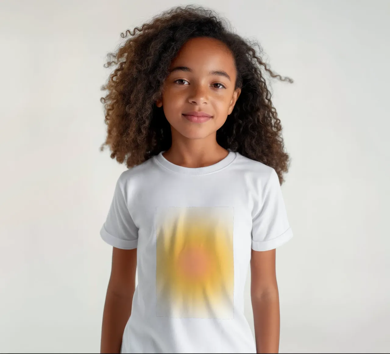 Soft Peach Aura Gradient Warm Abstract Art kids t-shirt by dawnthesea