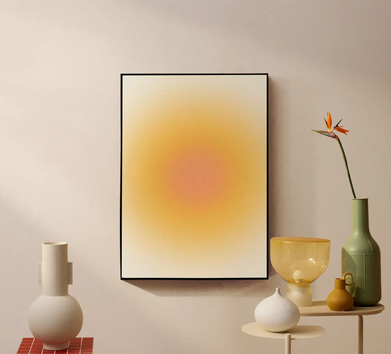 Soft Peach Aura Gradiente Cálido Arte Abstracto metacrilato de dawnthesea
