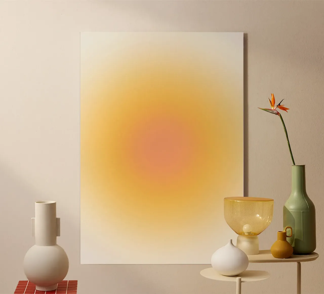 Soft Peach Aura Gradiente Cálido Arte Abstracto metacrilato de dawnthesea