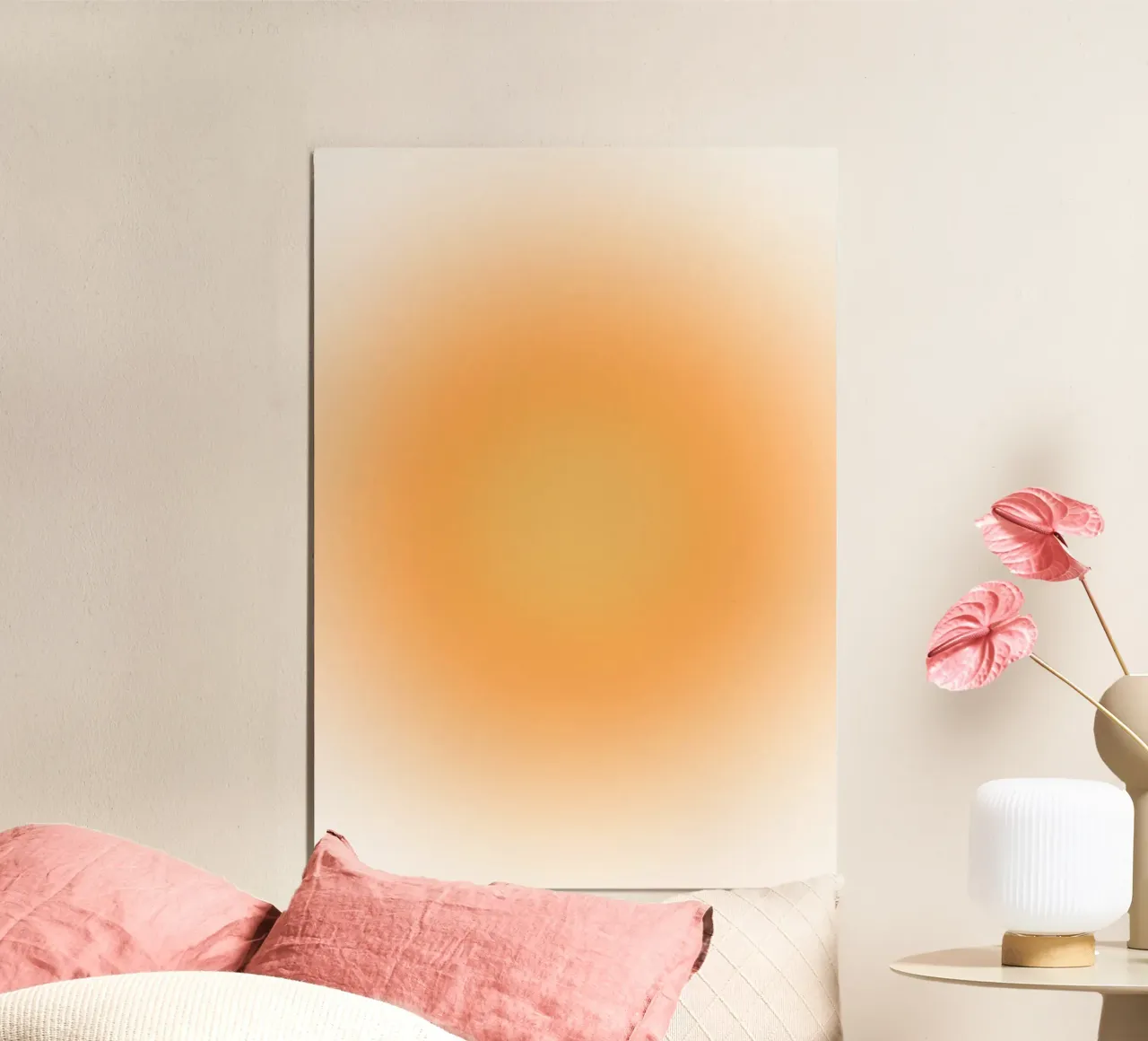 Soft Orange Aura Gradient Calm Abstract Art hahnemühle by dawnthesea
