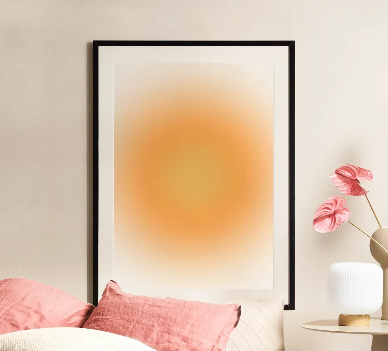 Soft Orange Aura Gradient Calm Abstract Art hahnemühle by dawnthesea