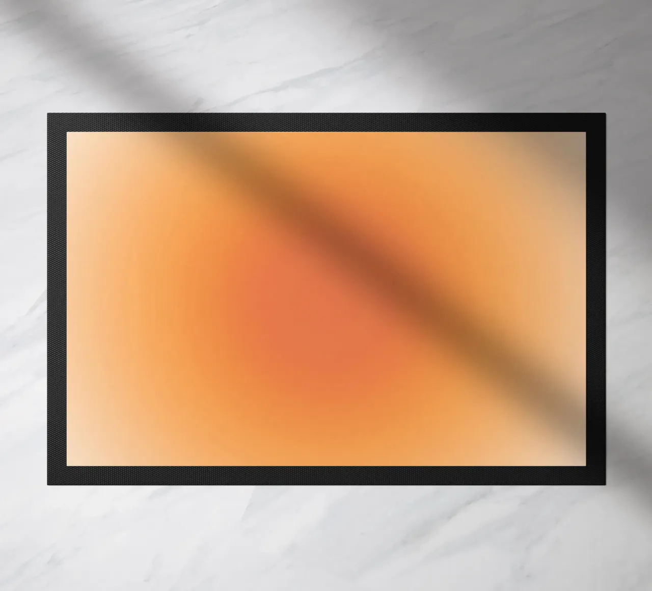 Warm koraal Aura kleurverloop abstracte kunstdruk deurmat van dawnthesea