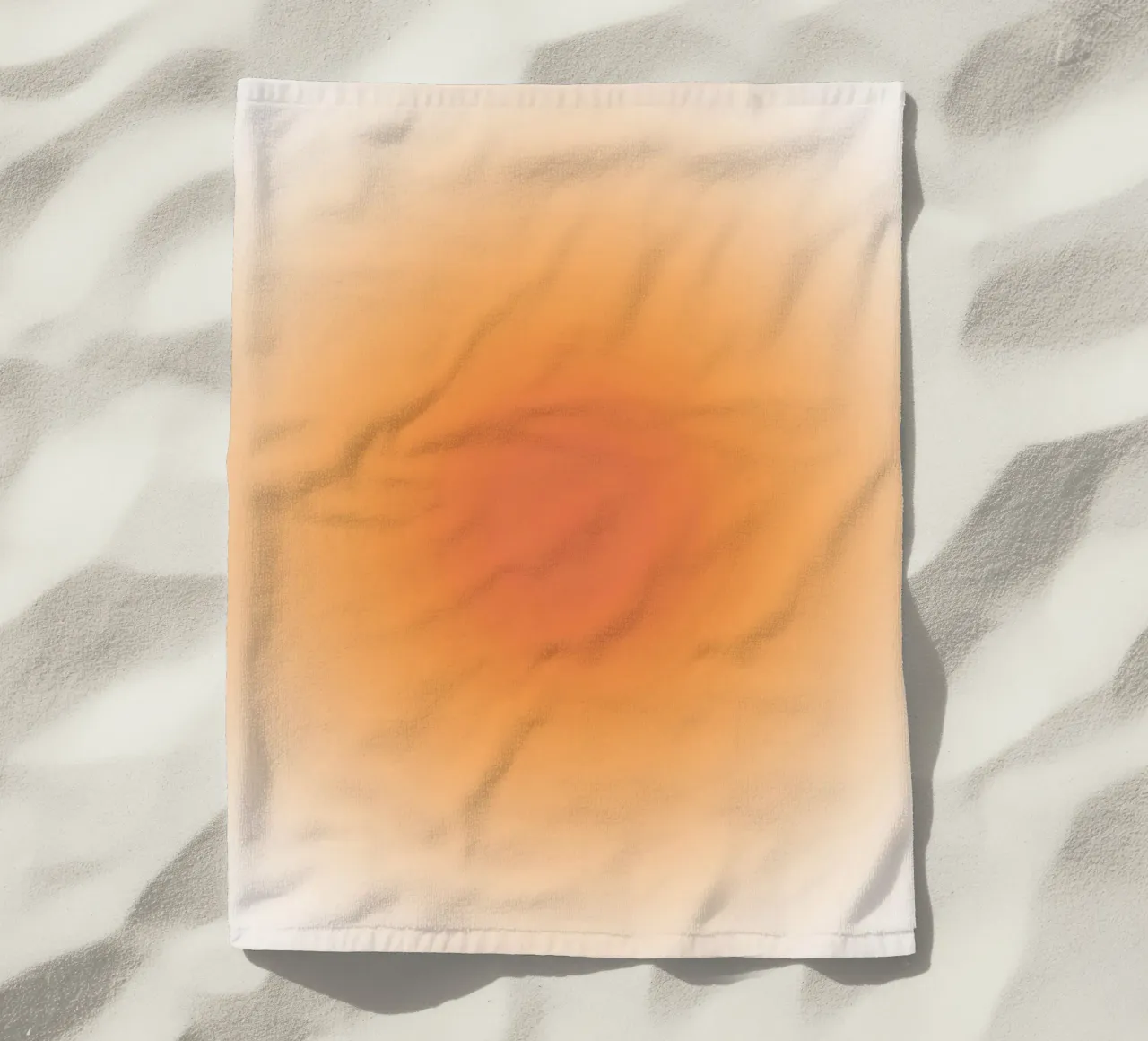 Warm koraal Aura kleurverloop abstracte kunstdruk strandhanddoek van dawnthesea