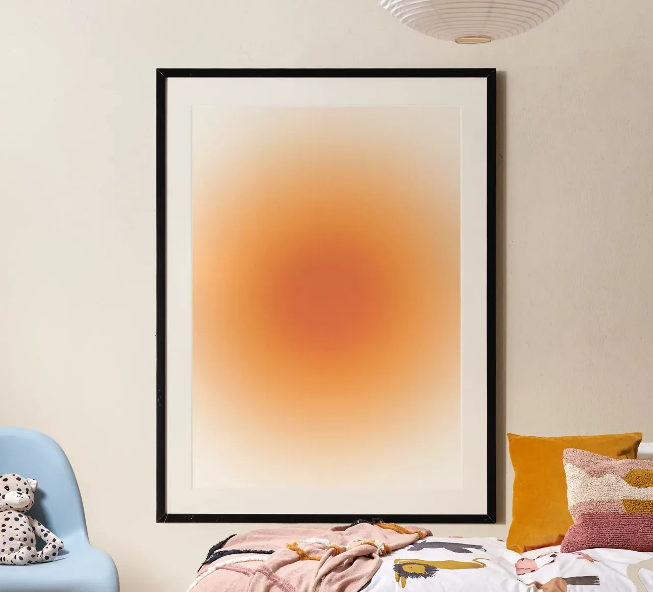 Warm Coral Aura Gradient Abstract Art Print poster by dawnthesea