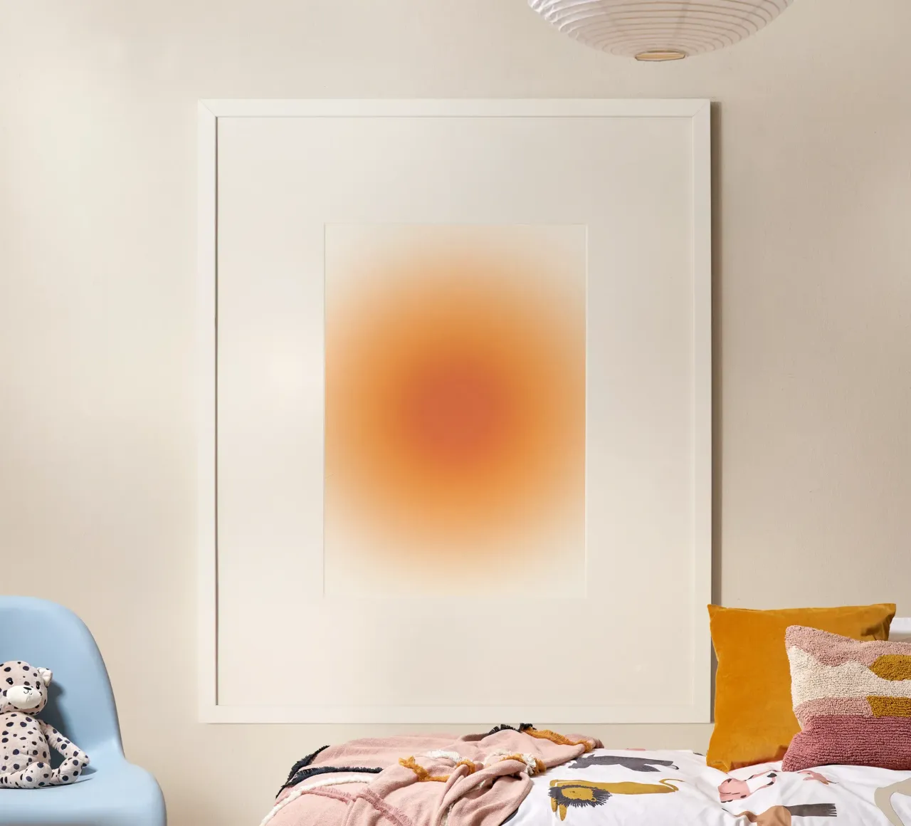 Warm Coral Aura Gradient Abstract Art Print poster by dawnthesea