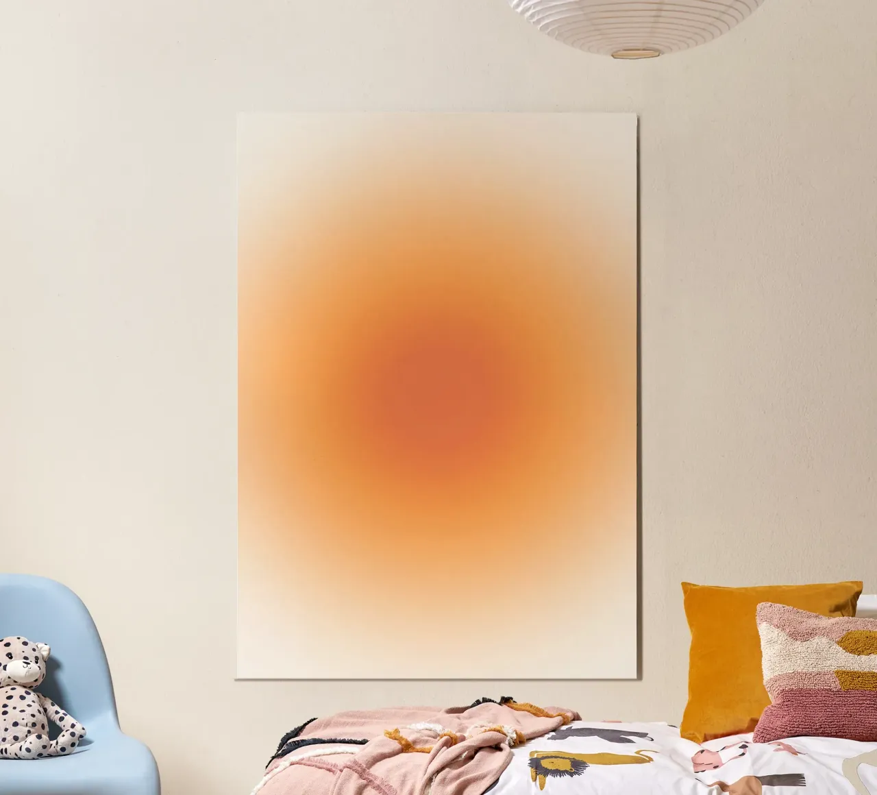 Warm Coral Aura Gradient Abstract Art Print poster by dawnthesea