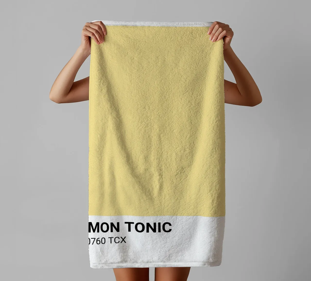 Lemon Tonic Pantone Color Block Minimalist Art towel by dawnthesea