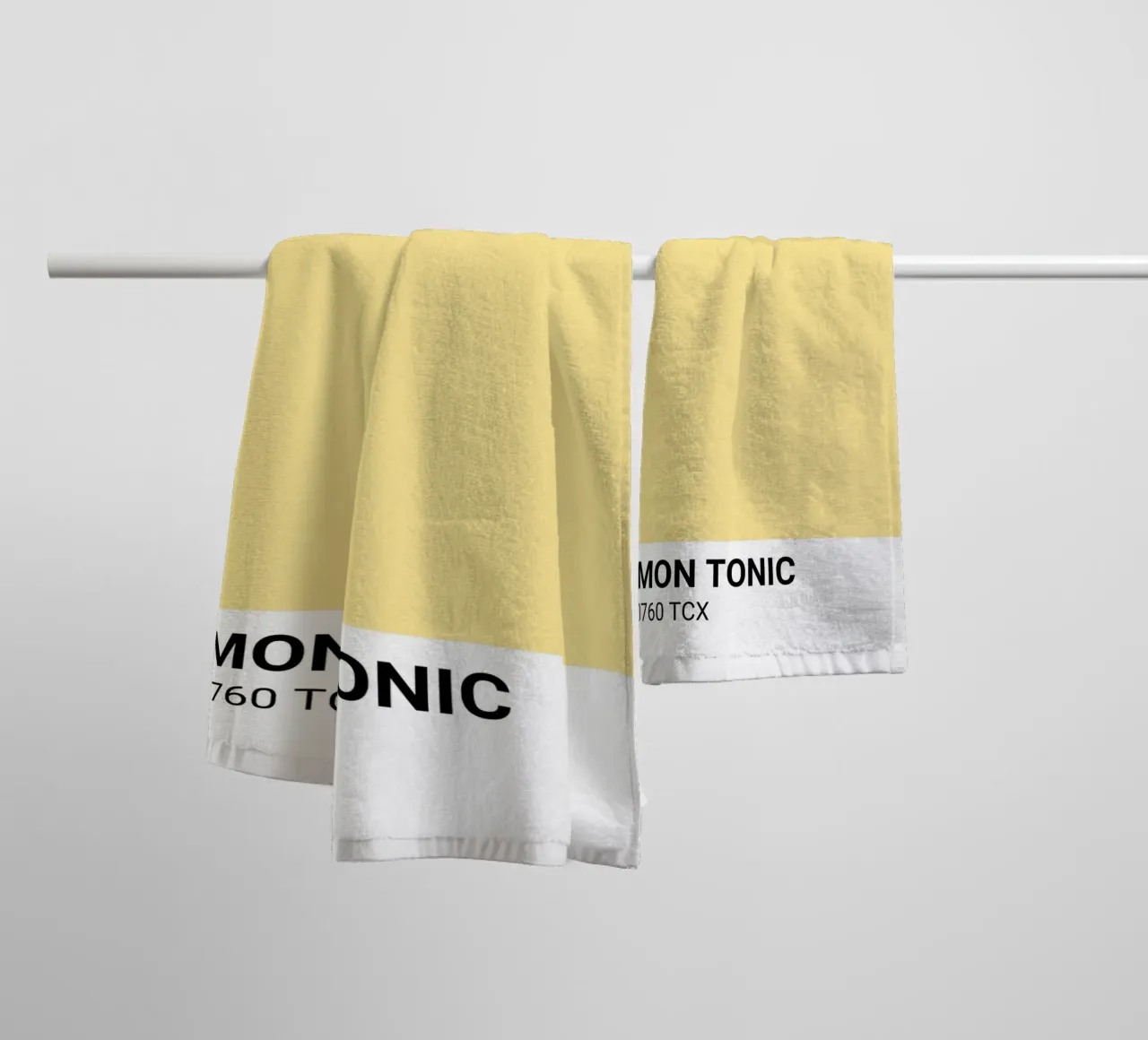 Lemon Tonic Pantone Color Block Minimalist Art towel by dawnthesea