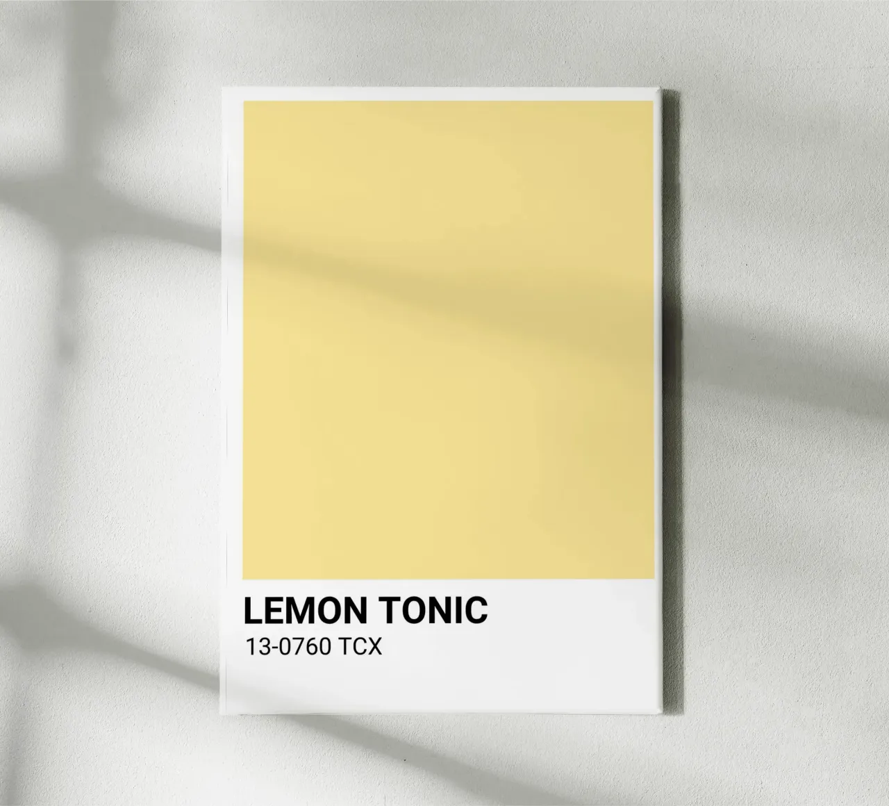 Lemon Tonic Pantone Farbblock Minimalistische Kunst Leinwand mit Schattenfugenrahmen von dawnthesea