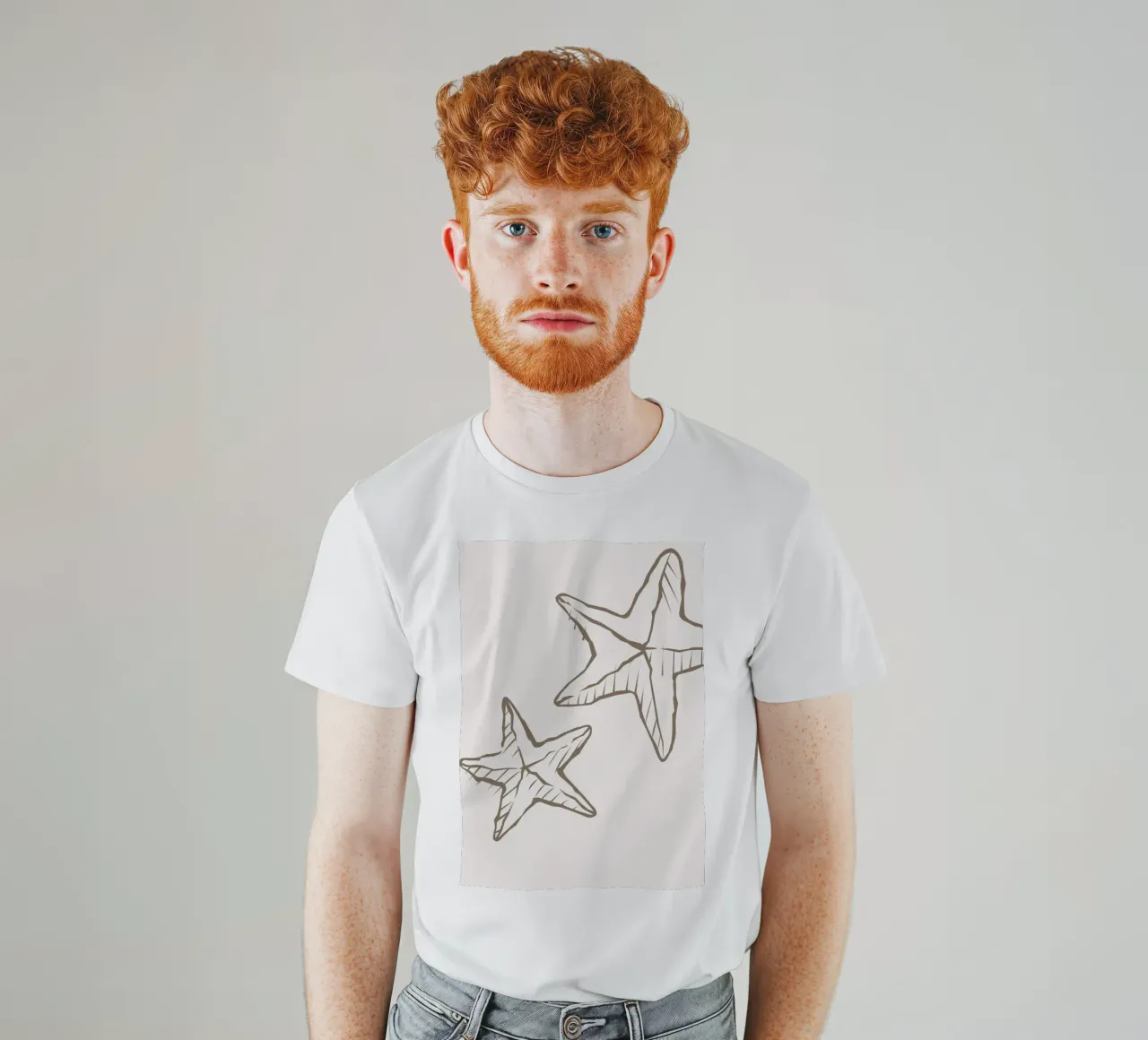 Zeester Schets Boho Kust Minimalistische Kunst t-shirt van dawnthesea