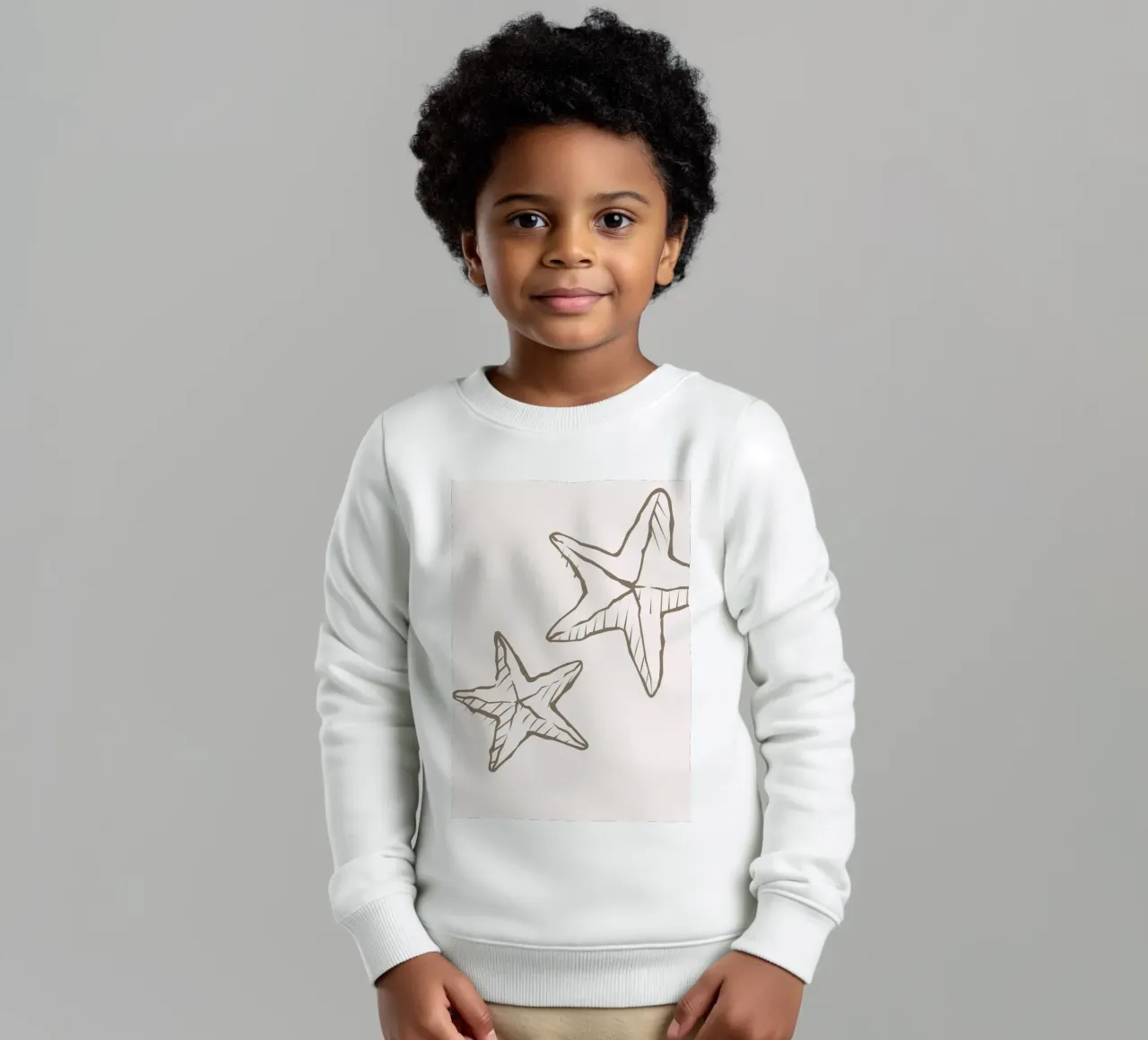 Schizzo di stella marina Boho Coastal Minimalist Art felpa bambino da dawnthesea