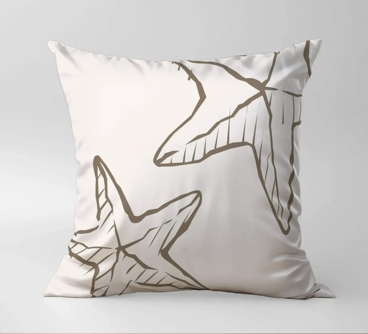 Schizzo di stella marina Boho Coastal Minimalist Art cuscino da dawnthesea