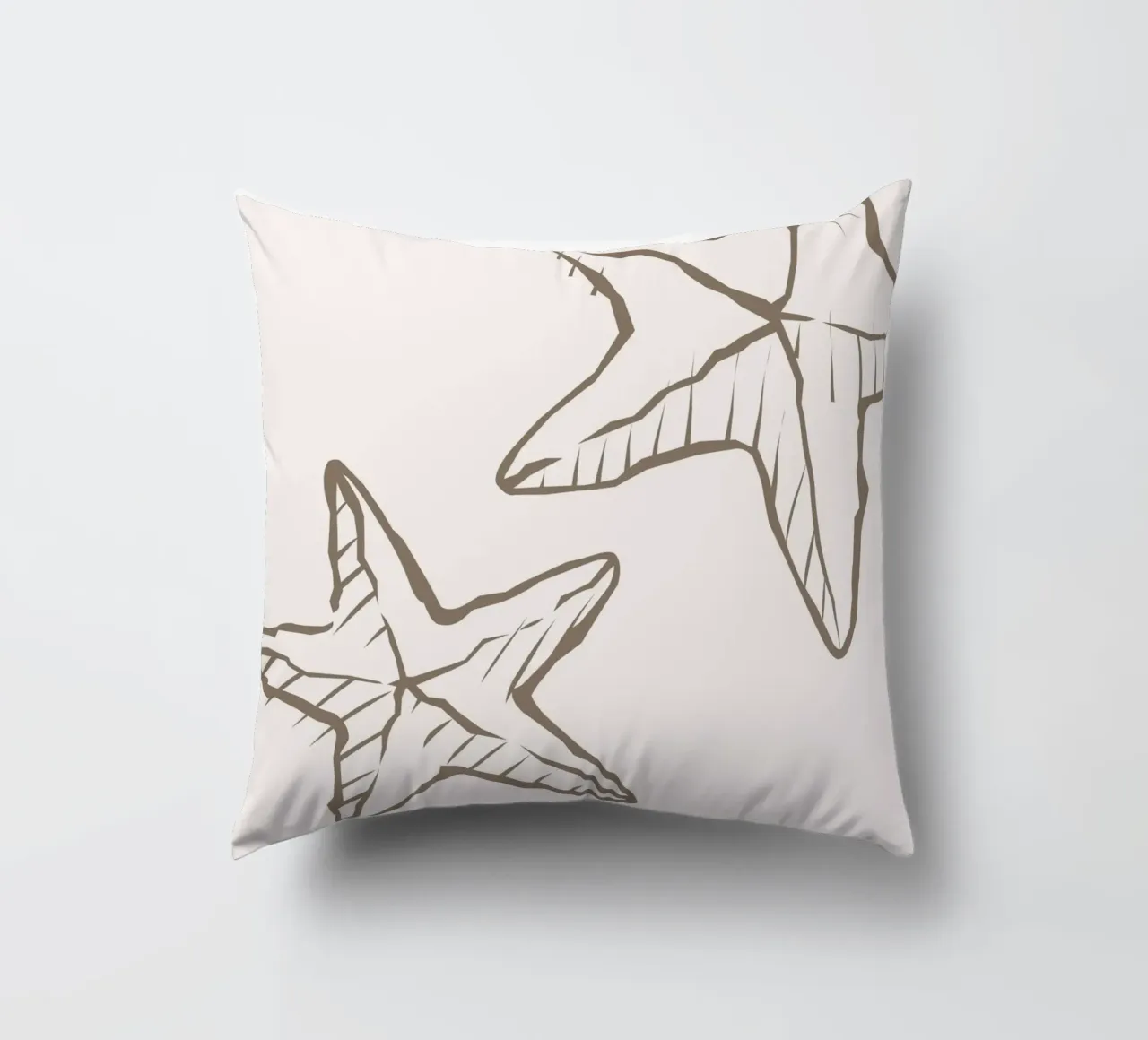 Schizzo di stella marina Boho Coastal Minimalist Art cuscino da dawnthesea