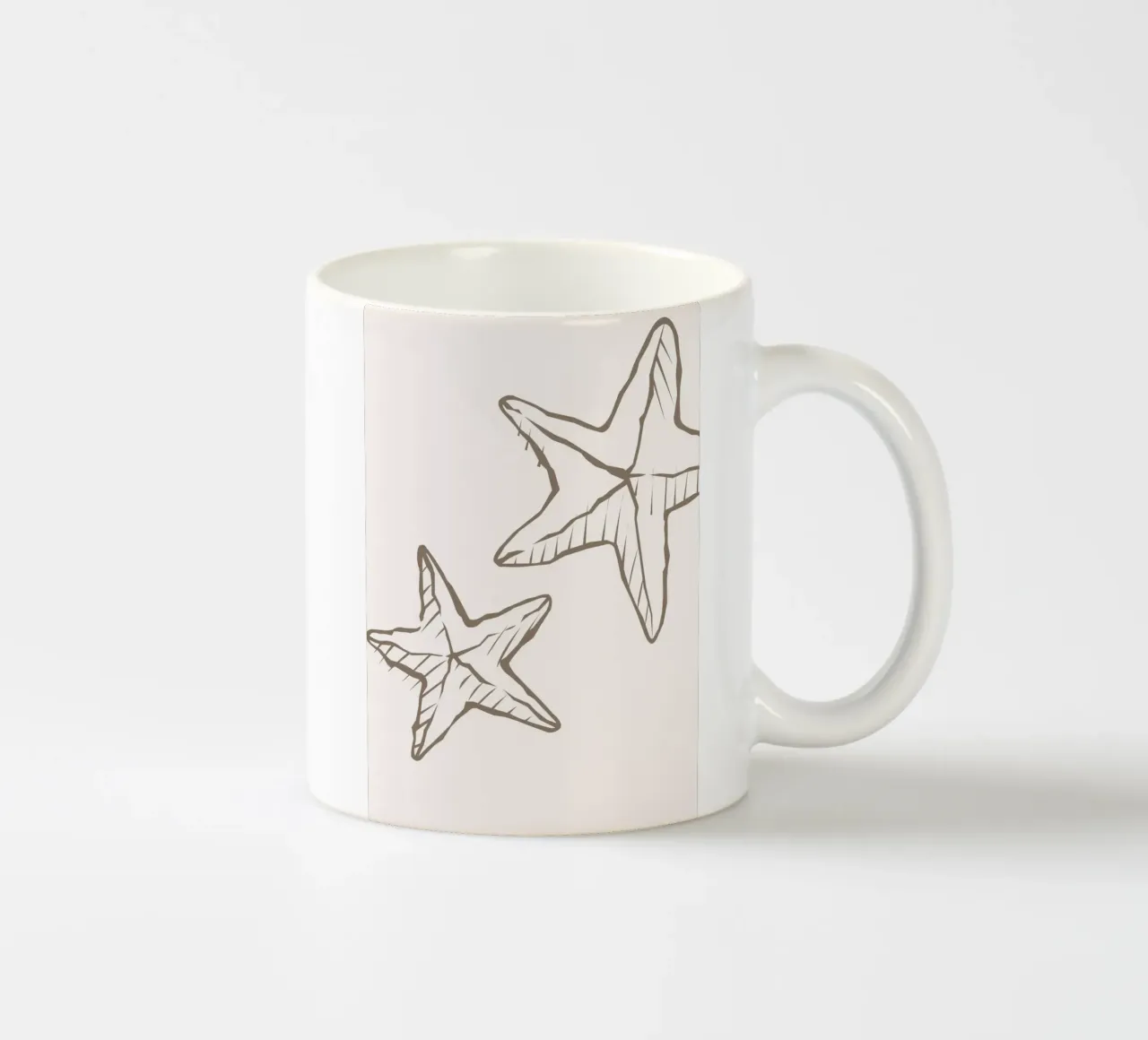 Zeester Schets Boho Kust Minimalistische Kunst keramische mok van dawnthesea