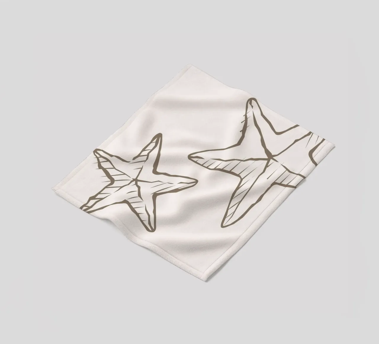 Schizzo di stella marina Boho Coastal Minimalist Art coperta in pile da dawnthesea