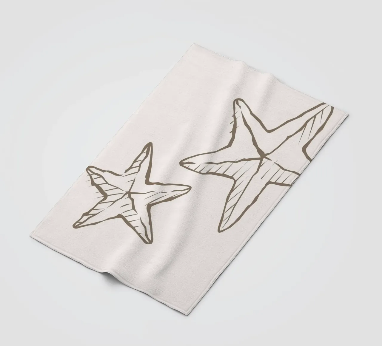 Schizzo di stella marina Boho Coastal Minimalist Art coperta in pile da dawnthesea
