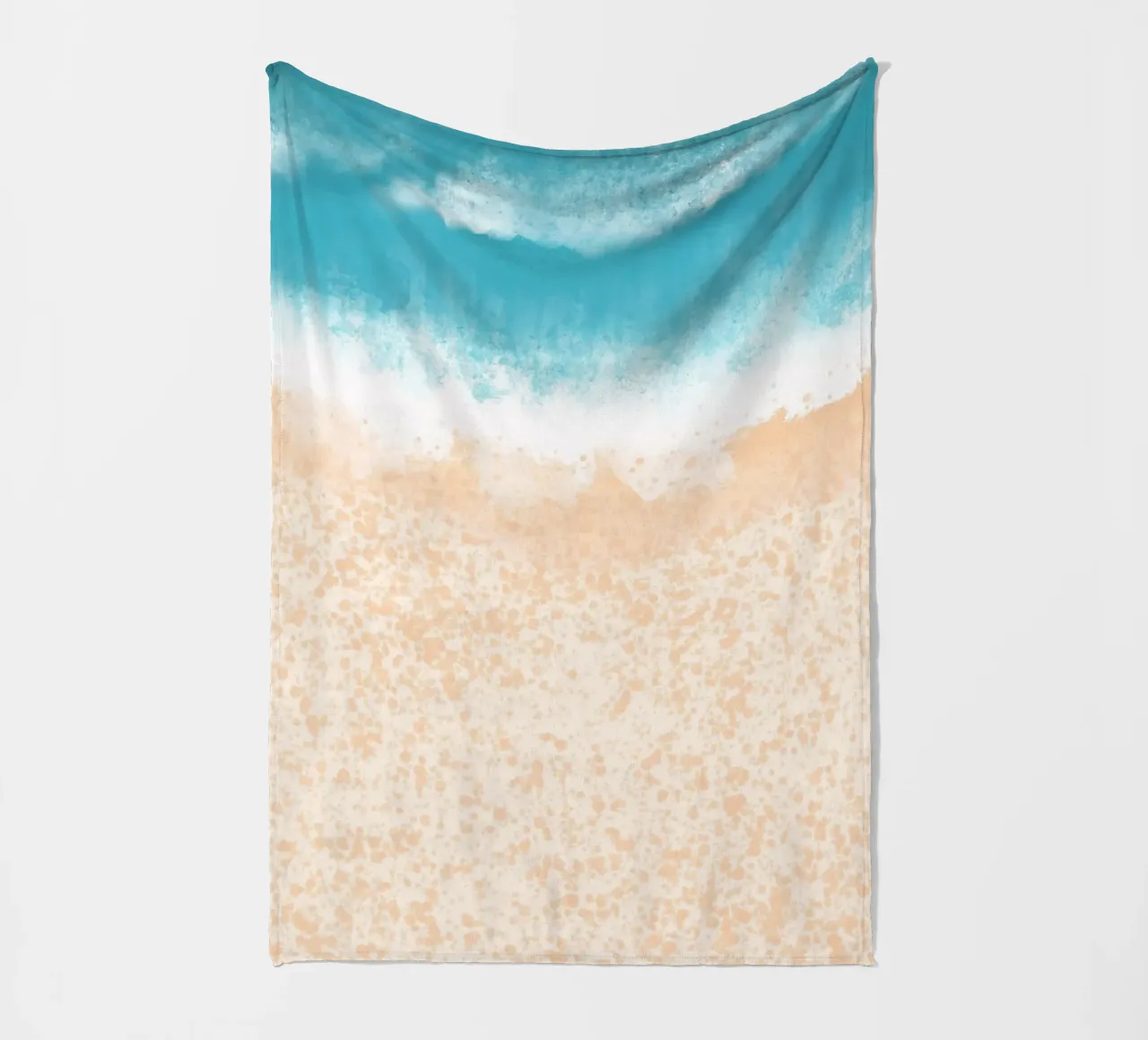 Art abstrait de la plage, vue du dessus, de l'océan et du sable plaid polaire de dawnthesea