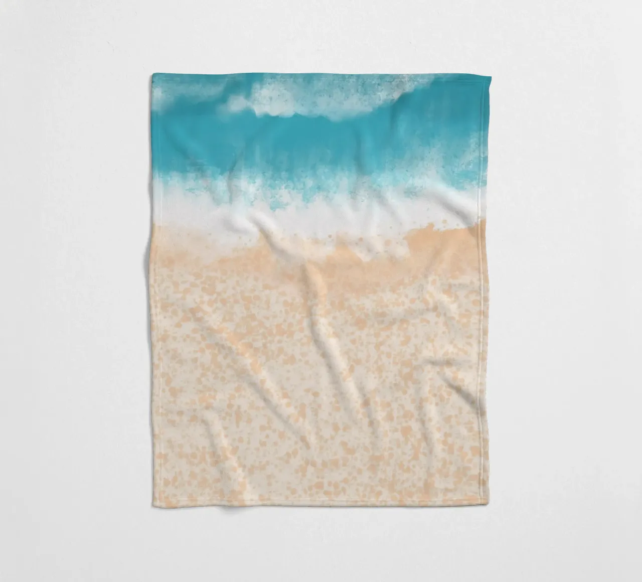 Art abstrait de la plage, vue du dessus, de l'océan et du sable plaid polaire de dawnthesea