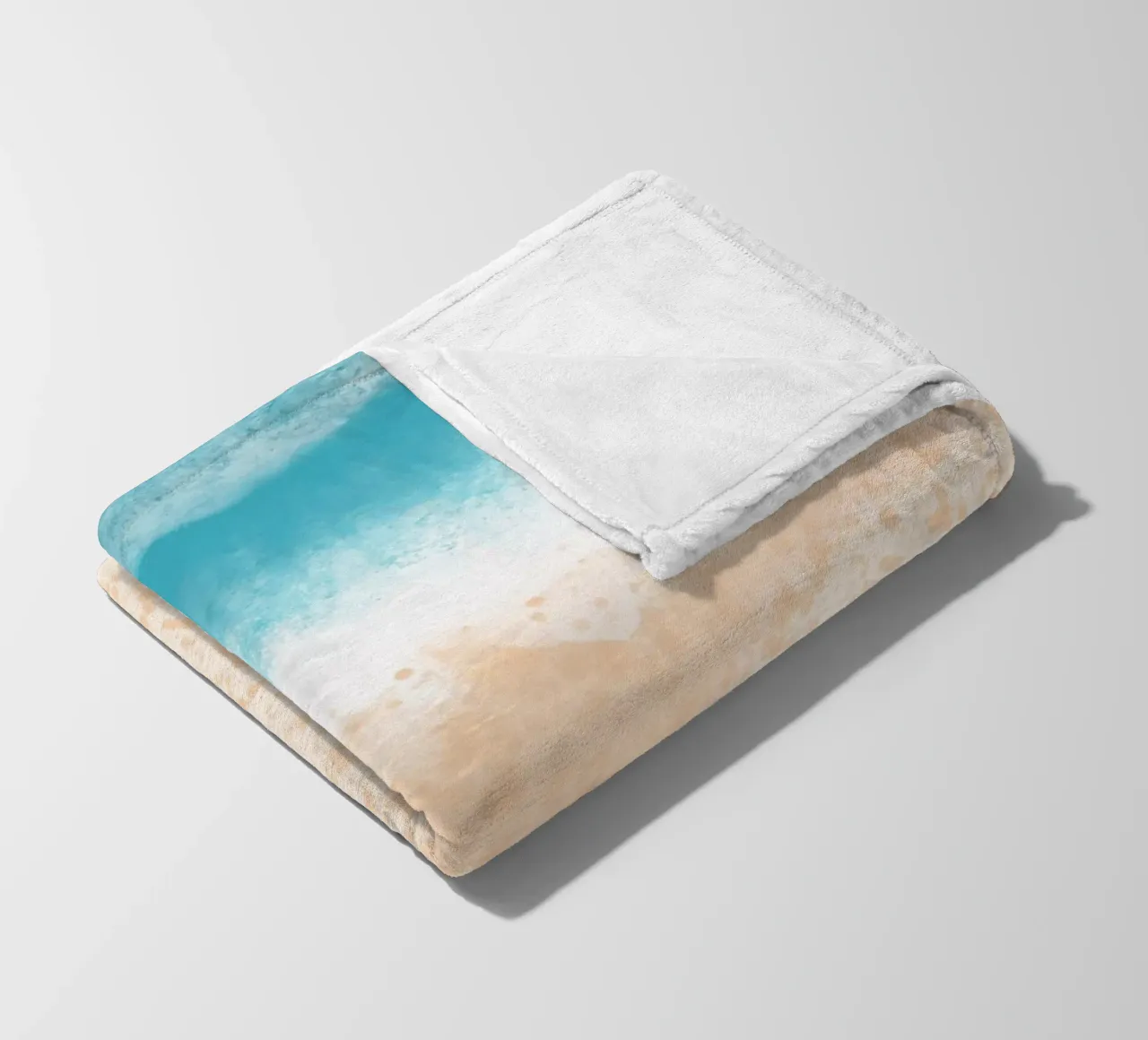 Art abstrait de la plage, vue du dessus, de l'océan et du sable plaid polaire de dawnthesea