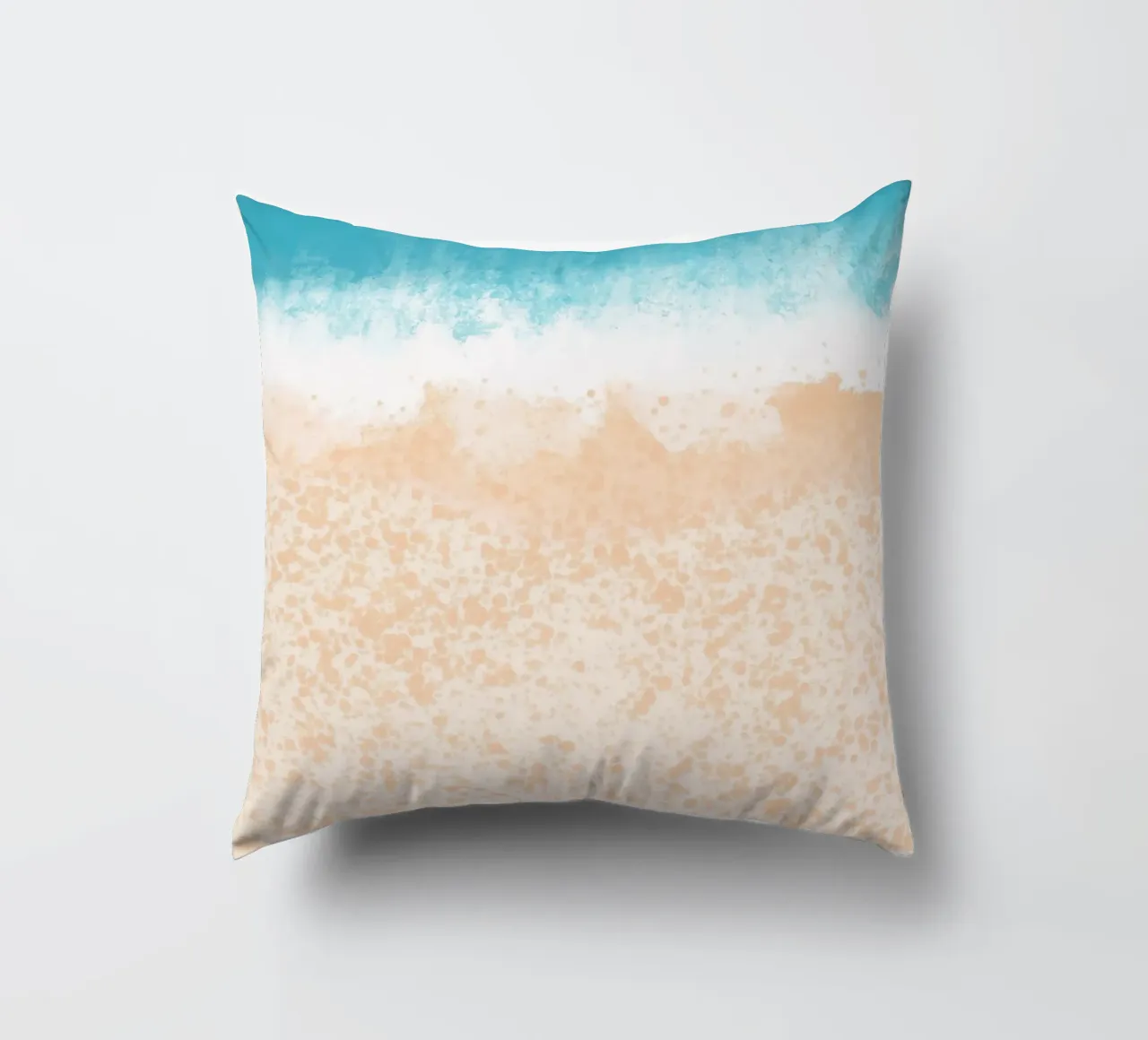 Art abstrait de la plage, vue du dessus, de l'océan et du sable coussin de dawnthesea