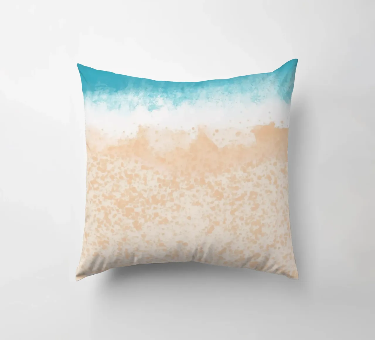 Art abstrait de la plage, vue du dessus, de l'océan et du sable coussin de dawnthesea