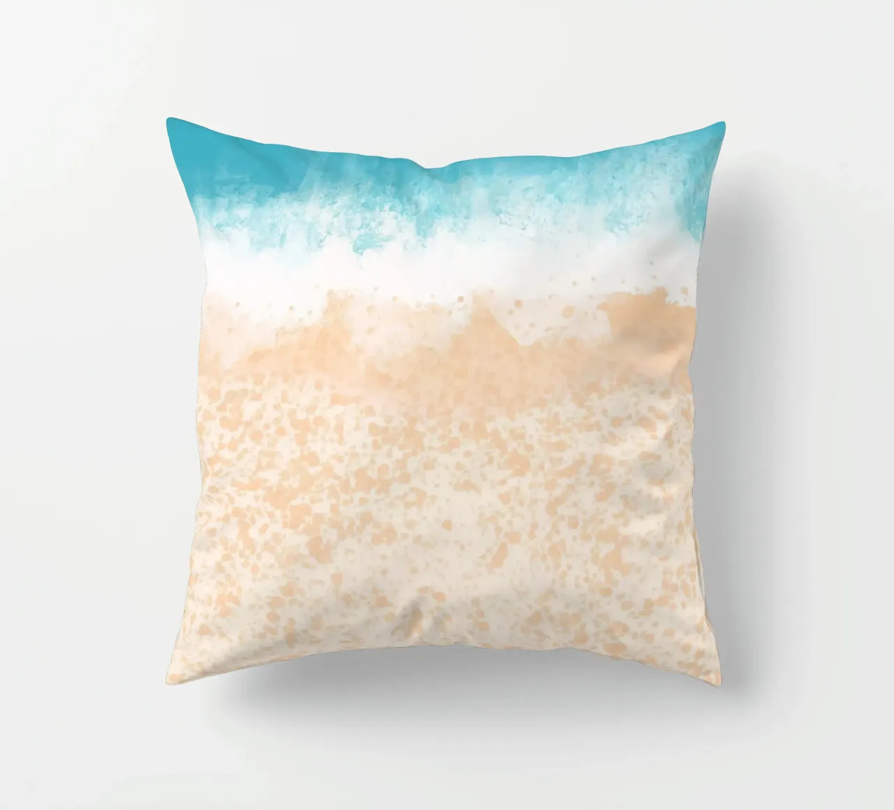 Art abstrait de la plage, vue du dessus, de l'océan et du sable coussin de dawnthesea