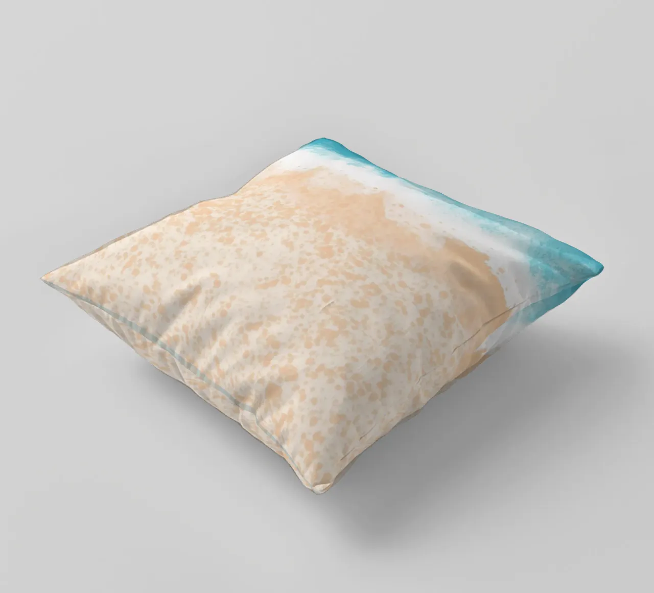 Art abstrait de la plage, vue du dessus, de l'océan et du sable coussin de dawnthesea