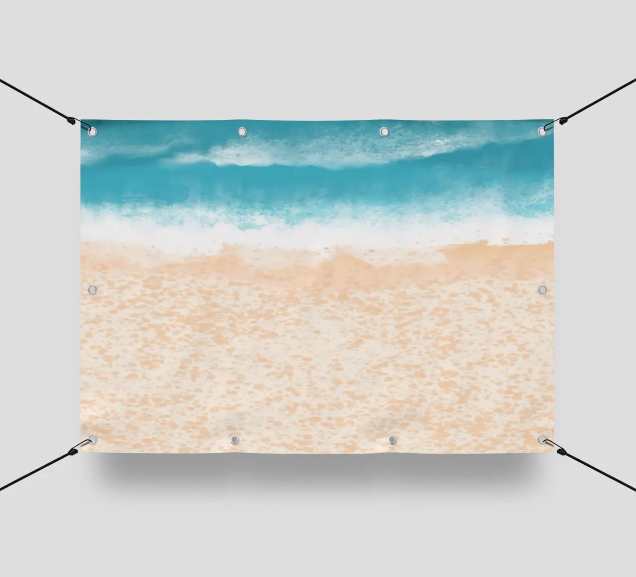 Art abstrait de la plage, vue du dessus, de l'océan et du sable bâche pvc de dawnthesea