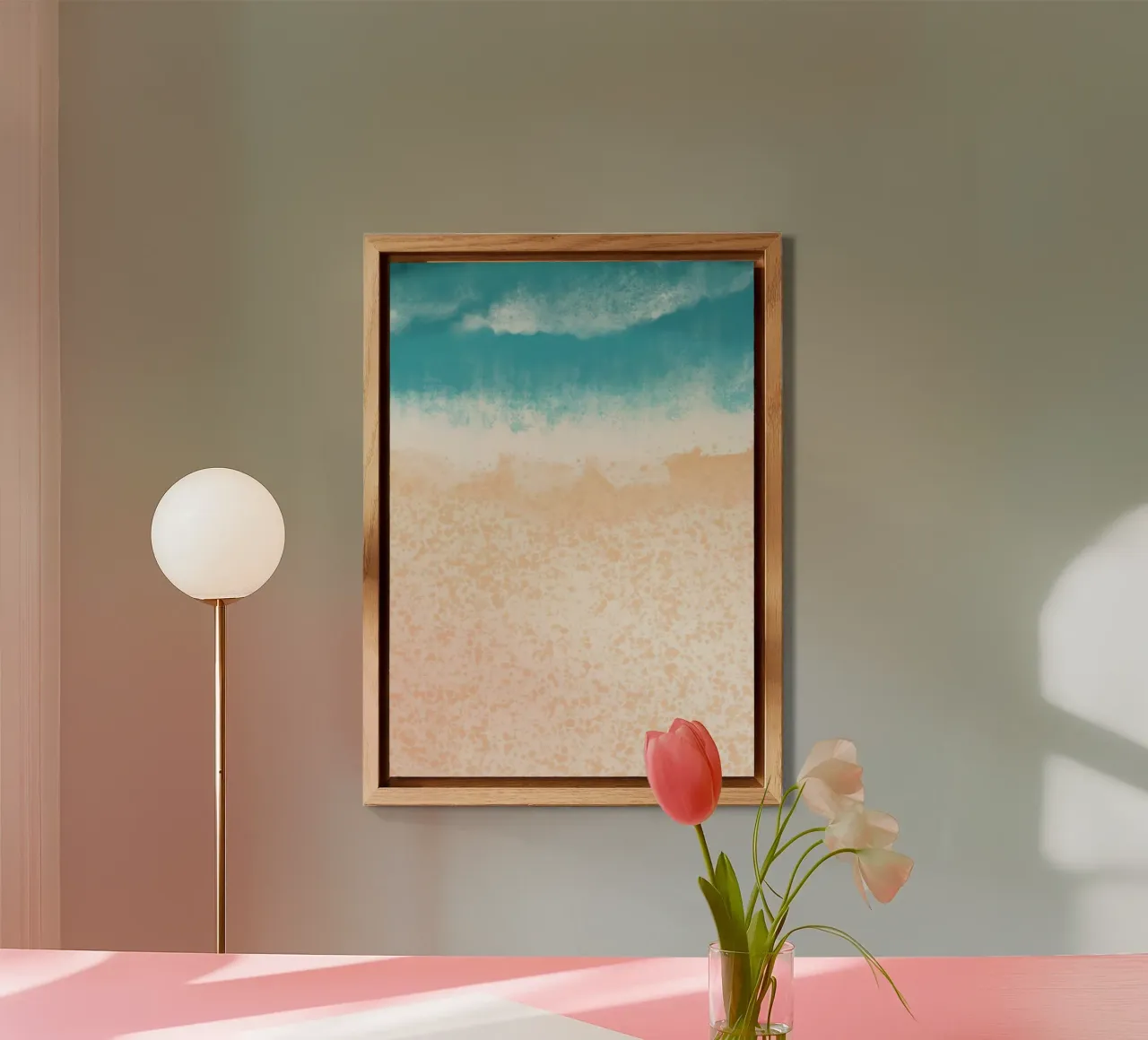Art abstrait de la plage, vue du dessus, de l'océan et du sable alu dibond de dawnthesea