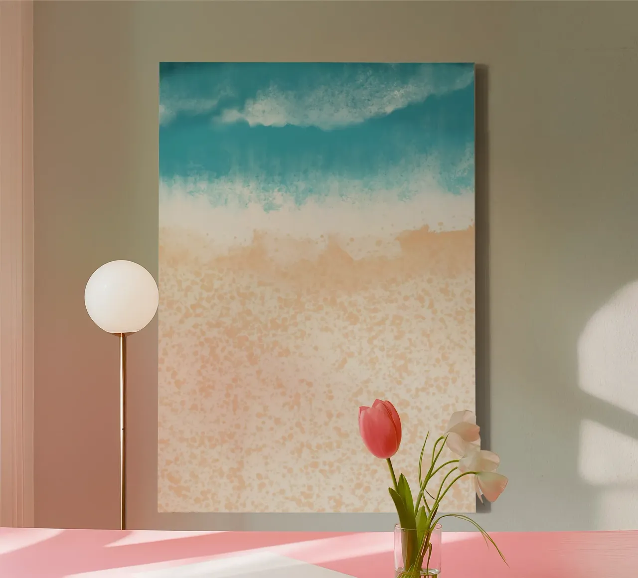 Abstract Beach Top View Ocean Sand Art canvas with Floater frame by dawnthesea